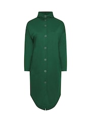 Yours Curve Green Button Through Hooded Jacket - Image 5 of 5