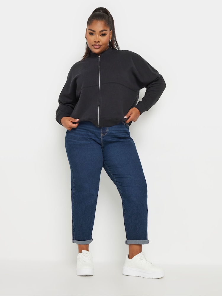 Yours Curve Blue Boyfriend Jeans - Image 2 of 4