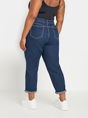 Yours Curve Blue Boyfriend Jeans - Image 3 of 4