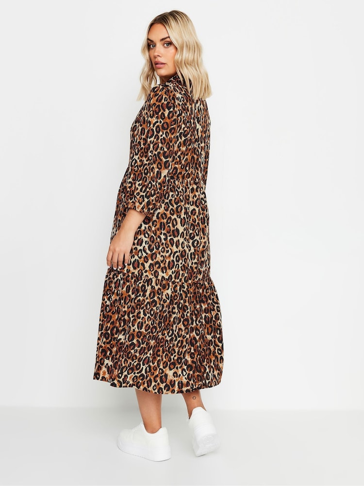 Yours Curve Animal 3/4 Sleeve Shirt Dress - Image 4 of 5