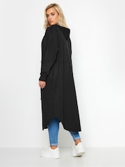 Yours Curve Black Button Through Hooded Jacket - Image 3 of 5