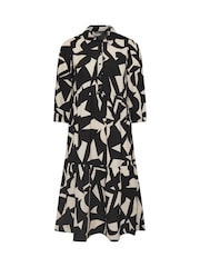 Yours Curve Black 3/4 Sleeve Shirt Dress - Image 6 of 6