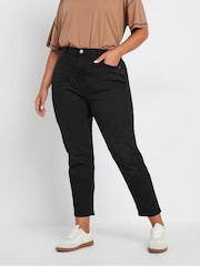 Yours Curve Black Mom Jeans - Image 1 of 5