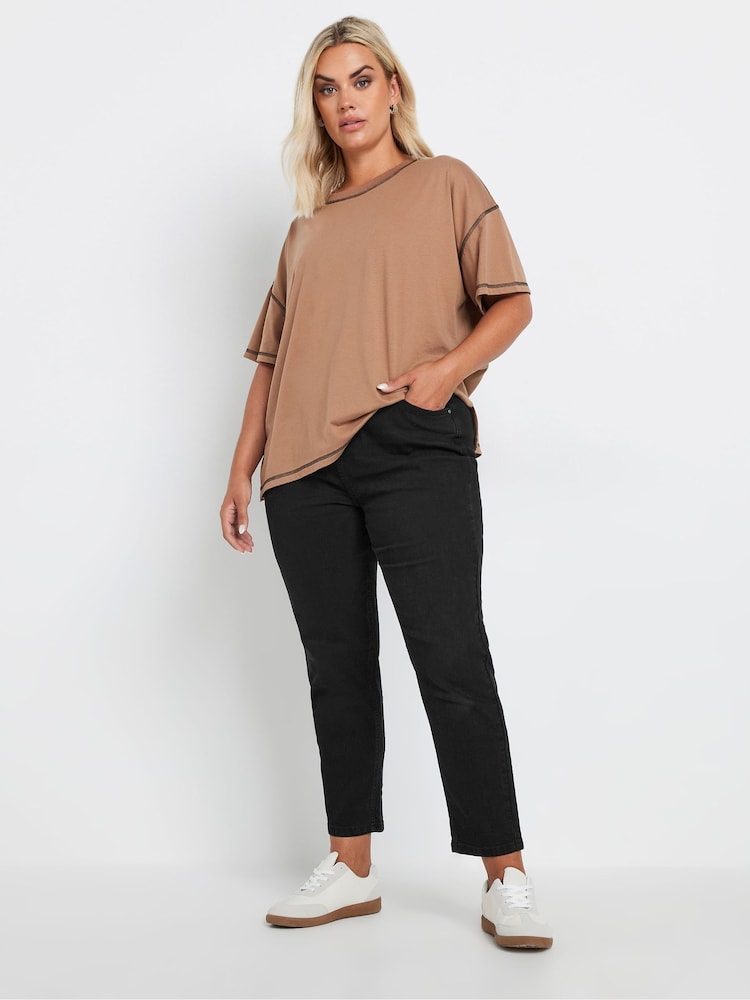 Yours Curve Black Mom Jeans - Image 2 of 5