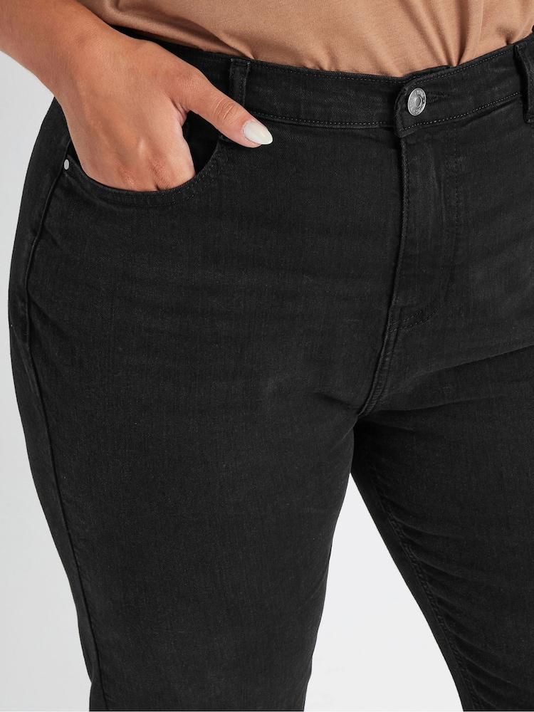 Yours Curve Black Mom Jeans - Image 4 of 5