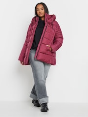 Yours Curve Red Boxy Short Coat - Image 2 of 5