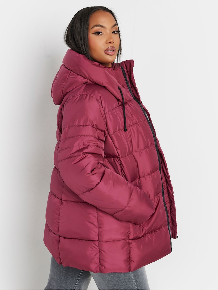 Yours Curve Red Boxy Short Coat - Image 3 of 5
