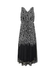 Yours Curve Black Luxe Abstract Embellished Maxi Dress - Image 5 of 5