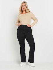 Yours Curve Black Flare Jeggings - Image 2 of 4