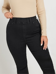 Yours Curve Black Flare Jeggings - Image 4 of 4