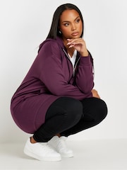 Yours Curve Red Longline Zip Through Jacket - Image 1 of 4
