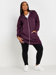 Yours Curve Red Longline Zip Through Jacket - Image 2 of 4