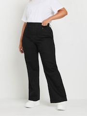 Yours Curve Black Wide Leg Jeggings - Image 1 of 5