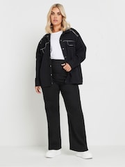 Yours Curve Black Wide Leg Jeggings - Image 2 of 5