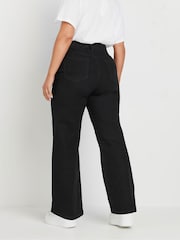 Yours Curve Black Wide Leg Jeggings - Image 3 of 5
