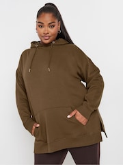 Yours Curve Brown Overhead Hoodie - Image 1 of 5