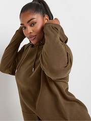 Yours Curve Brown Overhead Hoodie - Image 4 of 5