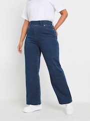 Yours Curve Blue Wide Leg Jeggings - Image 1 of 5