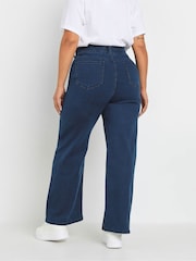 Yours Curve Blue Wide Leg Jeggings - Image 3 of 5