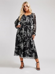 Rochie Yours Curve London cu curea din poliuretan - Imaginea 1 din 6