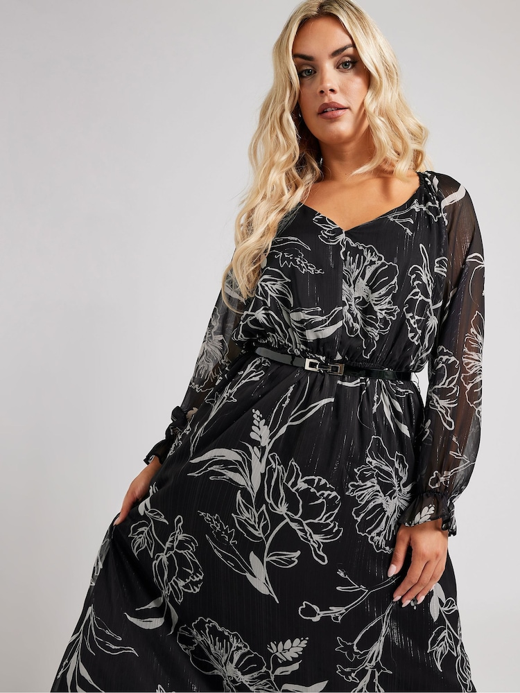 Rochie Yours Curve London cu curea din poliuretan - Imaginea 2 din 6