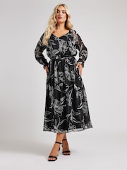 Rochie Yours Curve London cu curea din poliuretan - Imaginea 3 din 6