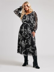 Rochie Yours Curve London cu curea din poliuretan - Imaginea 4 din 6