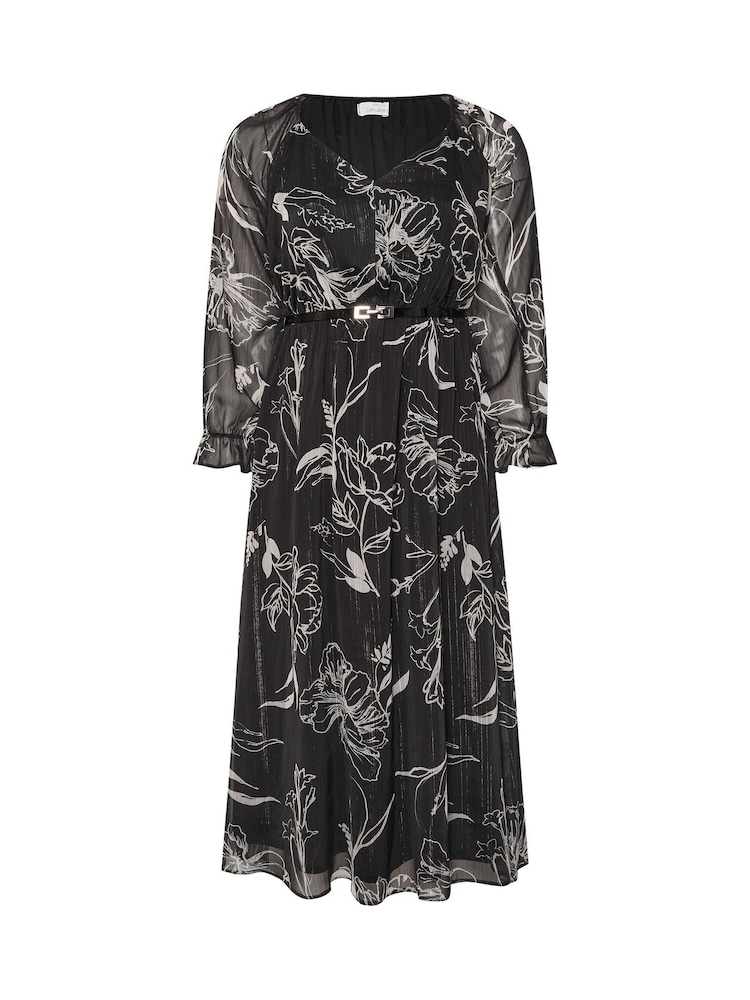 Rochie Yours Curve London cu curea din poliuretan - Imaginea 6 din 6