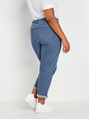 Yours Curve Blue Boyfriend Jeans - Image 3 of 4