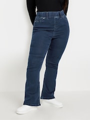 Yours Curve Blue Flare Jeggings - Image 1 of 4
