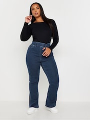 Yours Curve Blue Flare Jeggings - Image 2 of 4