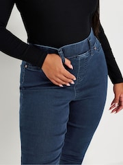 Yours Curve Blue Flare Jeggings - Image 4 of 4