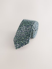Green Slim Pattern Tie - Image 3 of 5