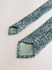 Green Slim Pattern Tie - Image 5 of 5