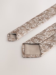 Gold Paisley Tie With Tie Clip - Image 3 of 3