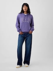 Gap Purple Relaxed Logo Hoodie - Image 3 of 4