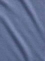 Gap Blue Mini Rib Lace-Trim Pyjamas Vest - Image 4 of 4