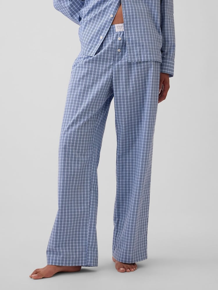 Blau kariert - Gap Poplin Pyjamas Bottoms - Bild 1 von 5