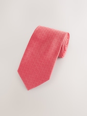Red Wide Silk Tie With Tie Clip - Image 1 of 3