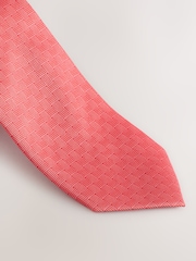 Red Wide Silk Tie With Tie Clip - Image 2 of 3