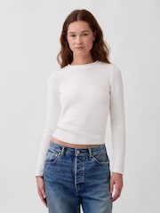 Bianco - Gap Cotton Rolled Neck Jumper - Immagine 1 di 4