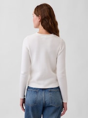 Bianco - Gap Cotton Rolled Neck Jumper - Immagine 2 di 4