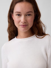 Bianco - Gap Cotton Rolled Neck Jumper - Immagine 4 di 4