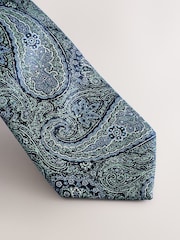 Green Printed Silk Tie - Image 2 of 3