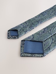 Green Printed Silk Tie - Image 3 of 3