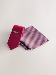 Red Tie and Pocket Square Set - Image 1 of 4