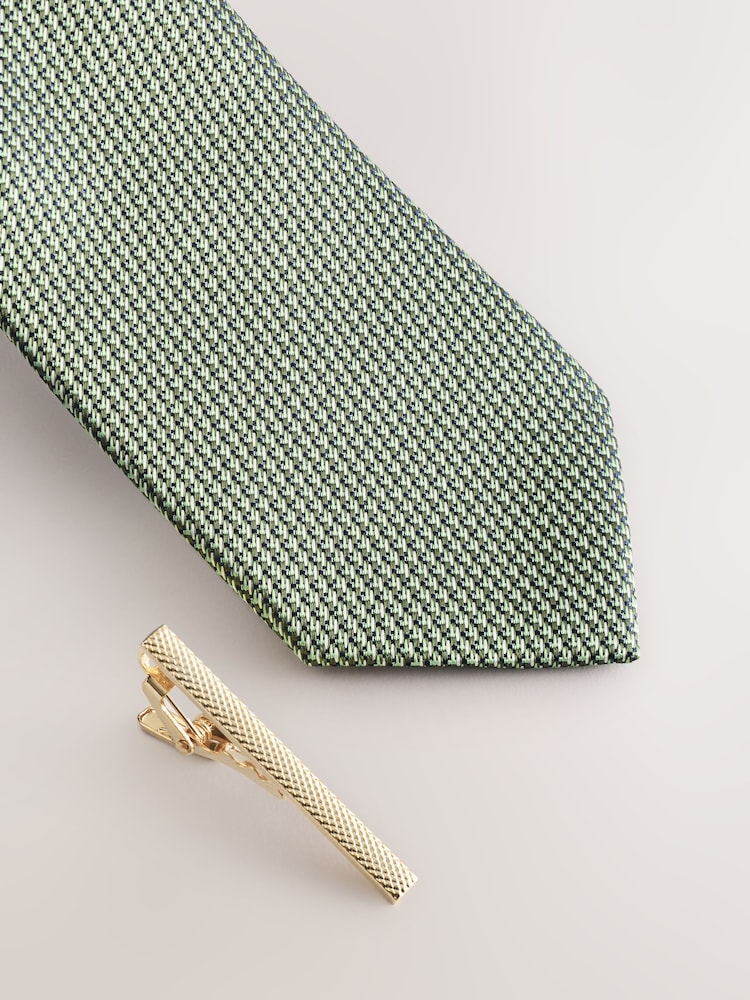 Green Tie and Pocket Square Set - Image 1 of 4