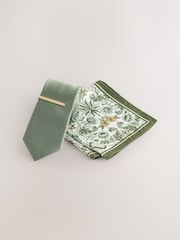 Green Tie and Pocket Square Set - Image 2 of 4