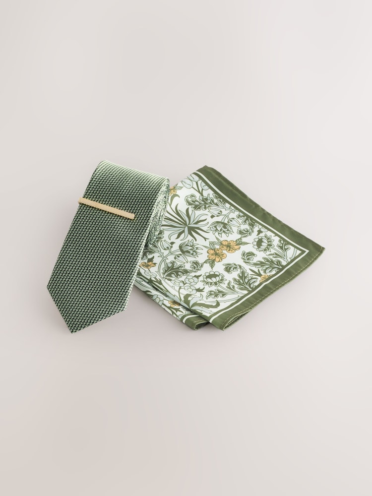 Green Tie and Pocket Square Set - Image 2 of 4