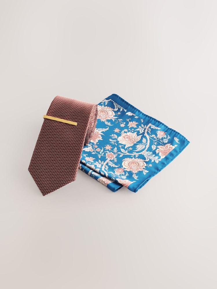 Orange Tie and Pocket Square Set - Image 1 of 4